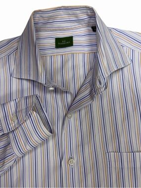 Sid Mashburn Shirt Mens Large Multi Stripe Long Sleeve Spread Collar Sport Dress